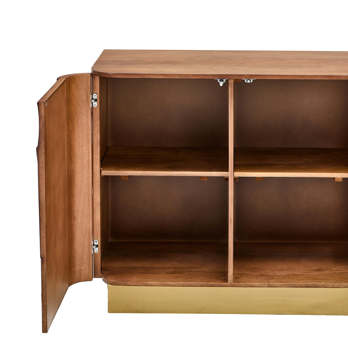 KOMMODE  in 90/45/80 cm  - Messingfarben/Walnussfarben, Design, Holz (90/45/80cm) - Livetastic
