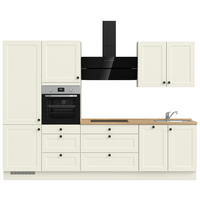 KÜCHENLEERBLOCK 300 cm   in Weiß, Eichefarben  - Eichefarben/Schwarz, MODERN, Holzwerkstoff/Metall (300cm) - Nobilia