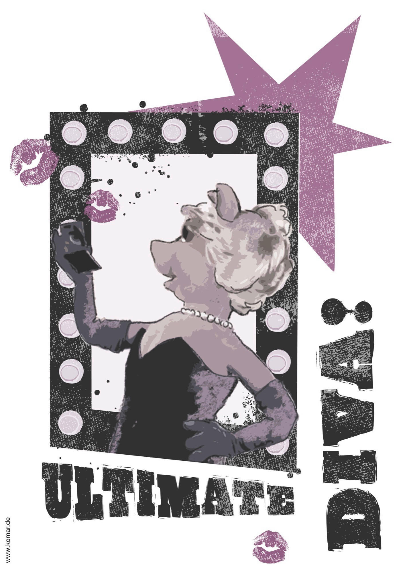 DEKOSTICKER  - Klar/Lila, LIFESTYLE, Kunststoff (50/70cm) - Komar