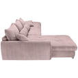ECKSOFA Altrosa Cord  inkl. Zierkissen, Rückenkissen, Rücken echt  - Chromfarben/Altrosa, KONVENTIONELL, Textil/Metall (225/335cm) - Carryhome