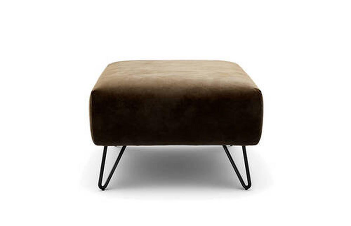 HOCKER in Textil Braun  - Schwarz/Braun, Design, Textil/Metall (90/70/46cm) - SENSOO