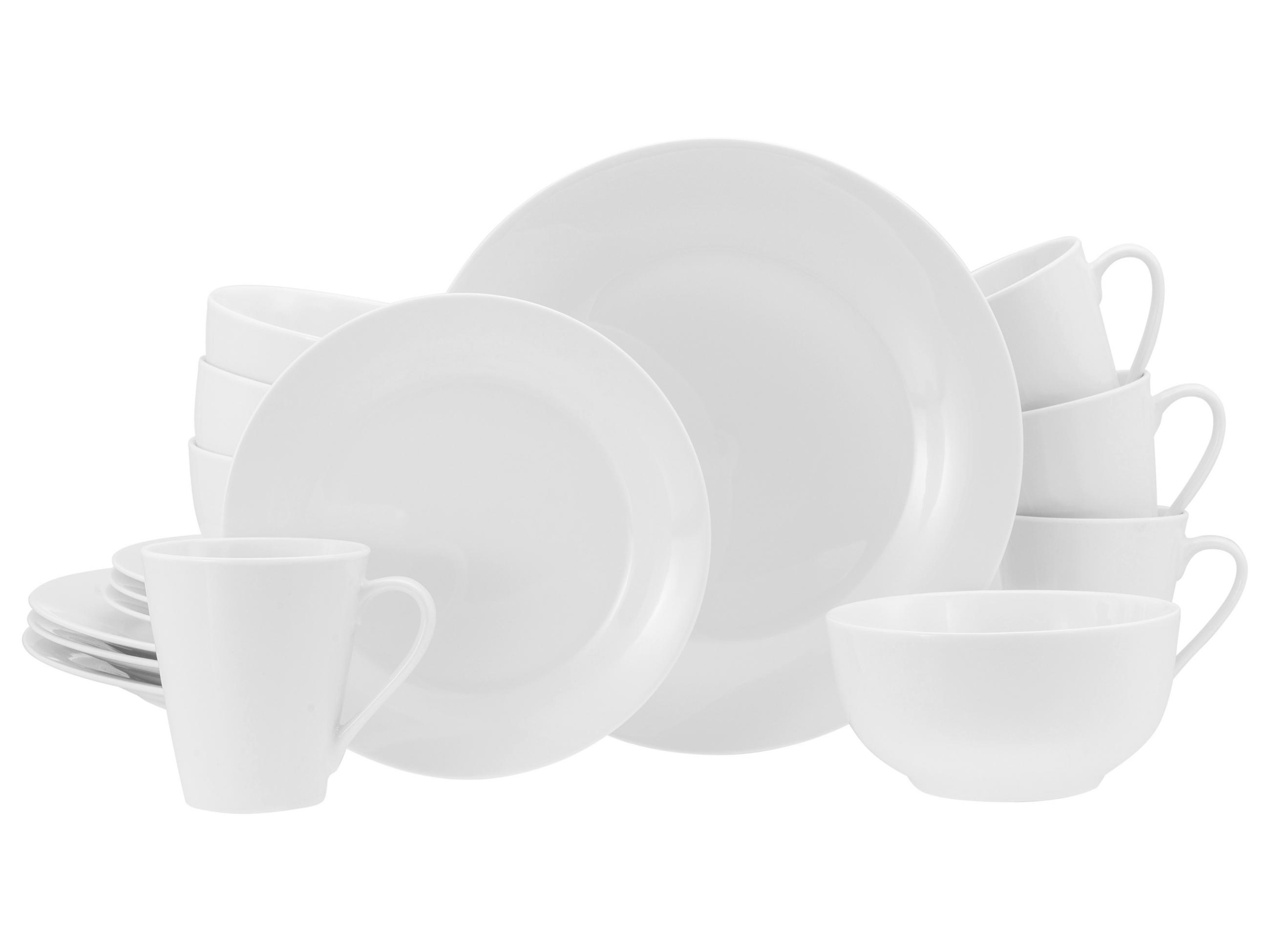 KOMPLETT SERVIS Base Weiß 16 delar  - vit, Basics, keramik - Creatable