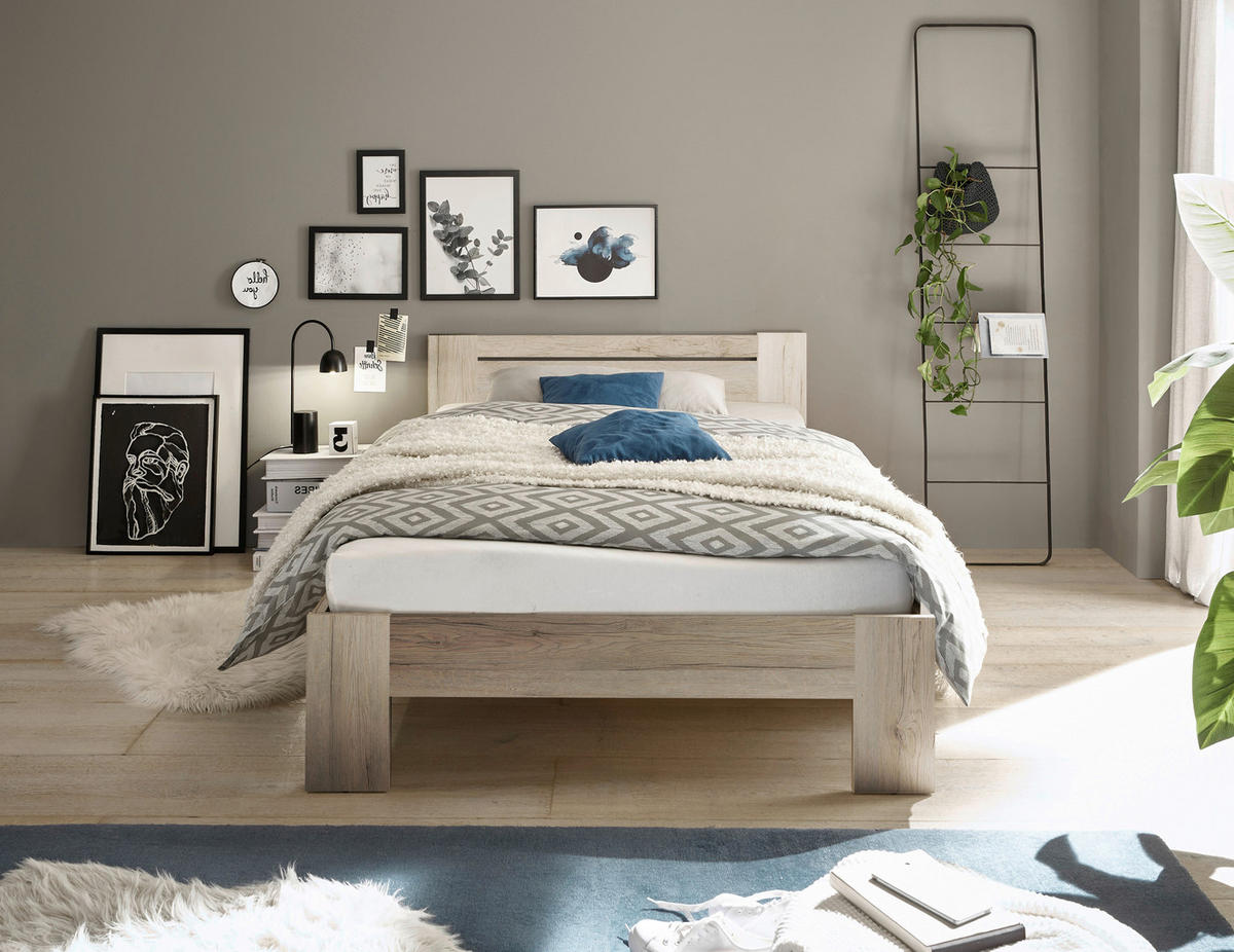 BETT 120/200 cm  in Eiche San Remo  - Eiche San Remo, KONVENTIONELL (120/200cm) - Boxxx