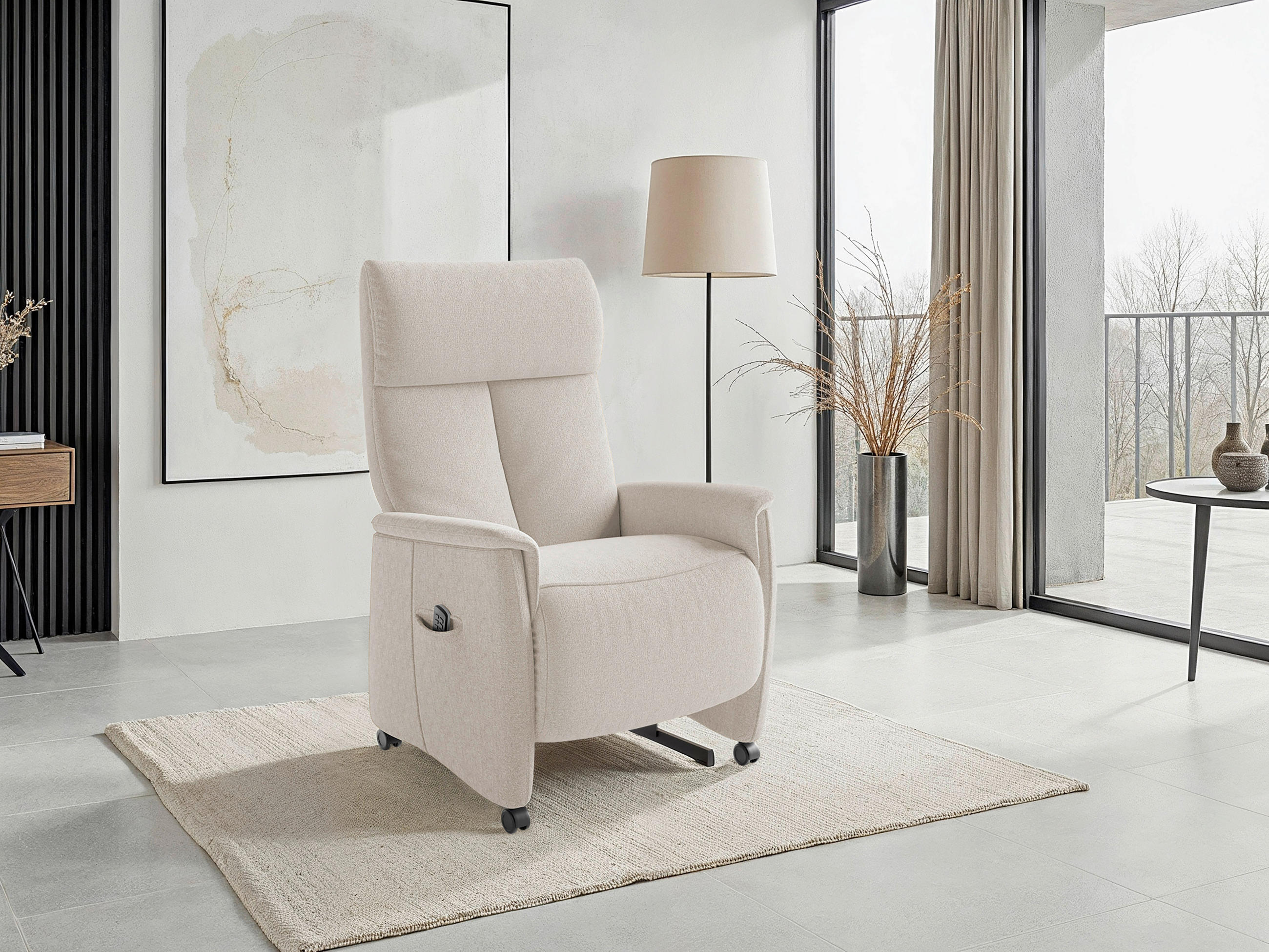 Sit & More RELAXAČNÉ KRESLO, textil, krémová