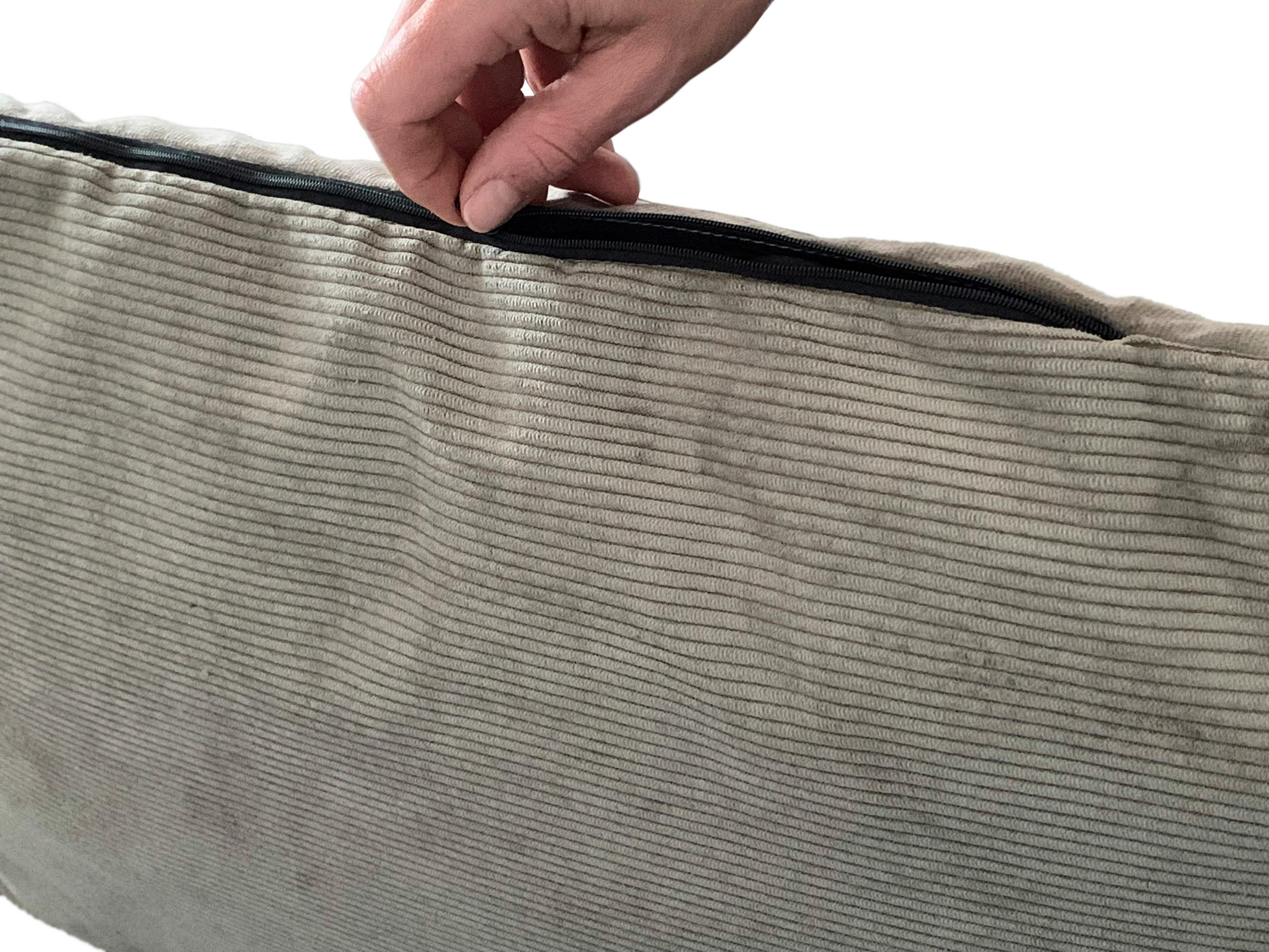 Thumbnail - Hundekissen, Taupe, Textil, Uni, Füllung: Polyester, 49x15x70 cm, Bezug abnehmbar, weich gepolstert, rutschfeste Unterse...