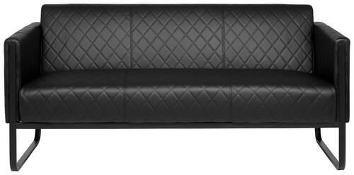 3-SITZER-SOFA in Lederlook Schwarz  - Schwarz, MODERN, Textil/Metall (159/78/71cm) - MID.YOU