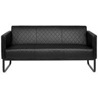 3-SITZER-SOFA in Lederlook Schwarz  - Schwarz, MODERN, Textil/Metall (159/78/71cm) - MID.YOU