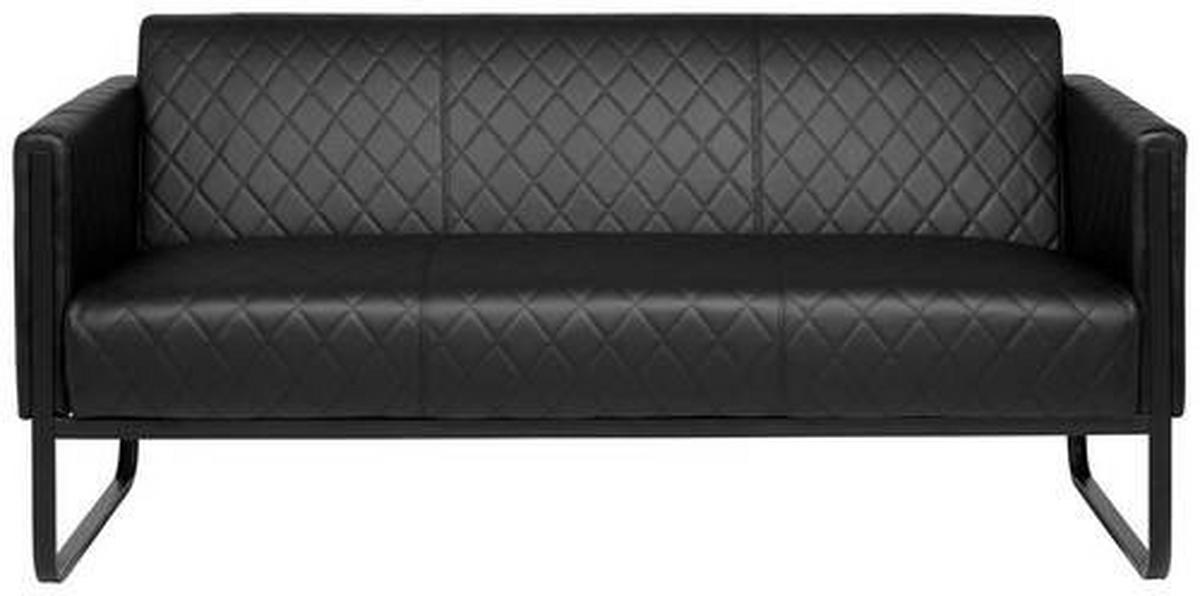 3-SITZER-SOFA in Lederlook Schwarz  - Schwarz, MODERN, Textil/Metall (159/78/71cm) - MID.YOU