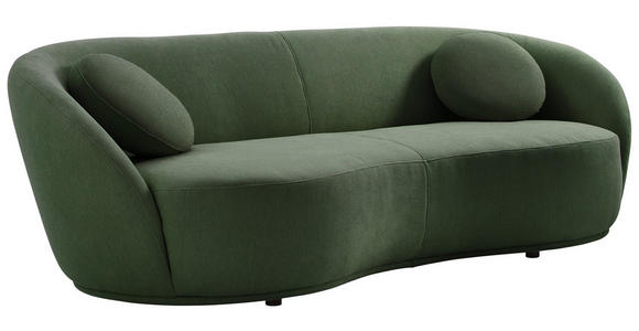 BIGSOFA in Flachgewebe Dunkelgrün  - Dunkelgrün/Schwarz, Design, Kunststoff/Textil (245/81/120cm) - Ambia Home