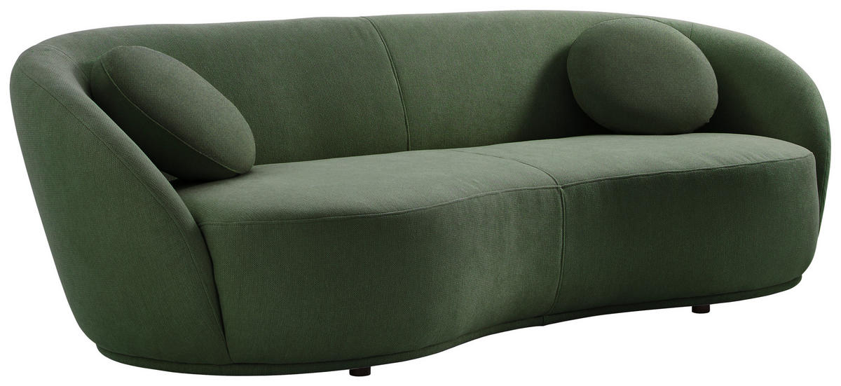 BIGSOFA in Flachgewebe Dunkelgrün  - Dunkelgrün/Schwarz, Design, Kunststoff/Textil (245/81/120cm) - Ambia Home