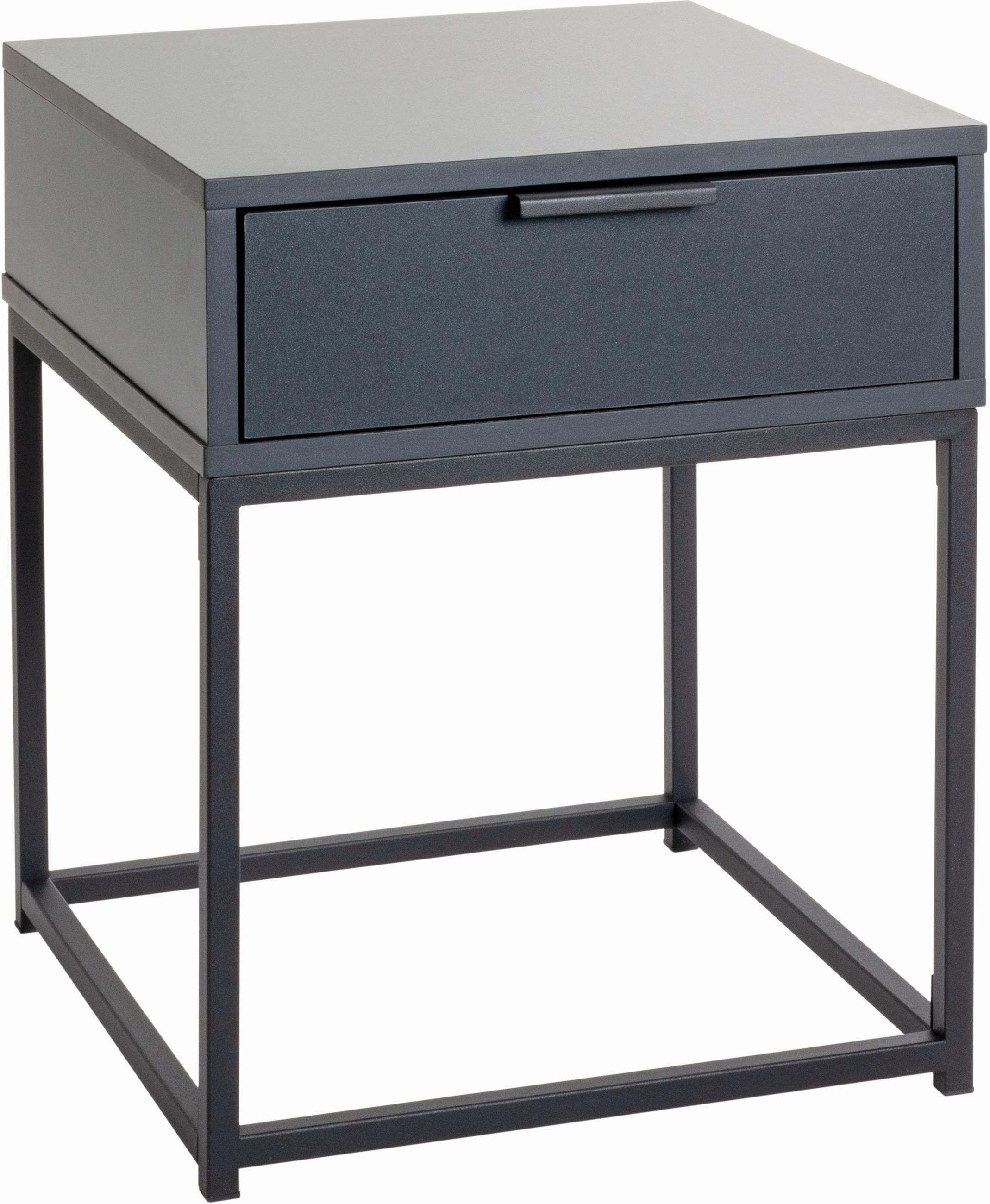NACHTSCHRANK 40/50/40 cm - Anthrazit/Schwarz, MODERN, Holzwerkstoff/Metall (40/50/40cm)