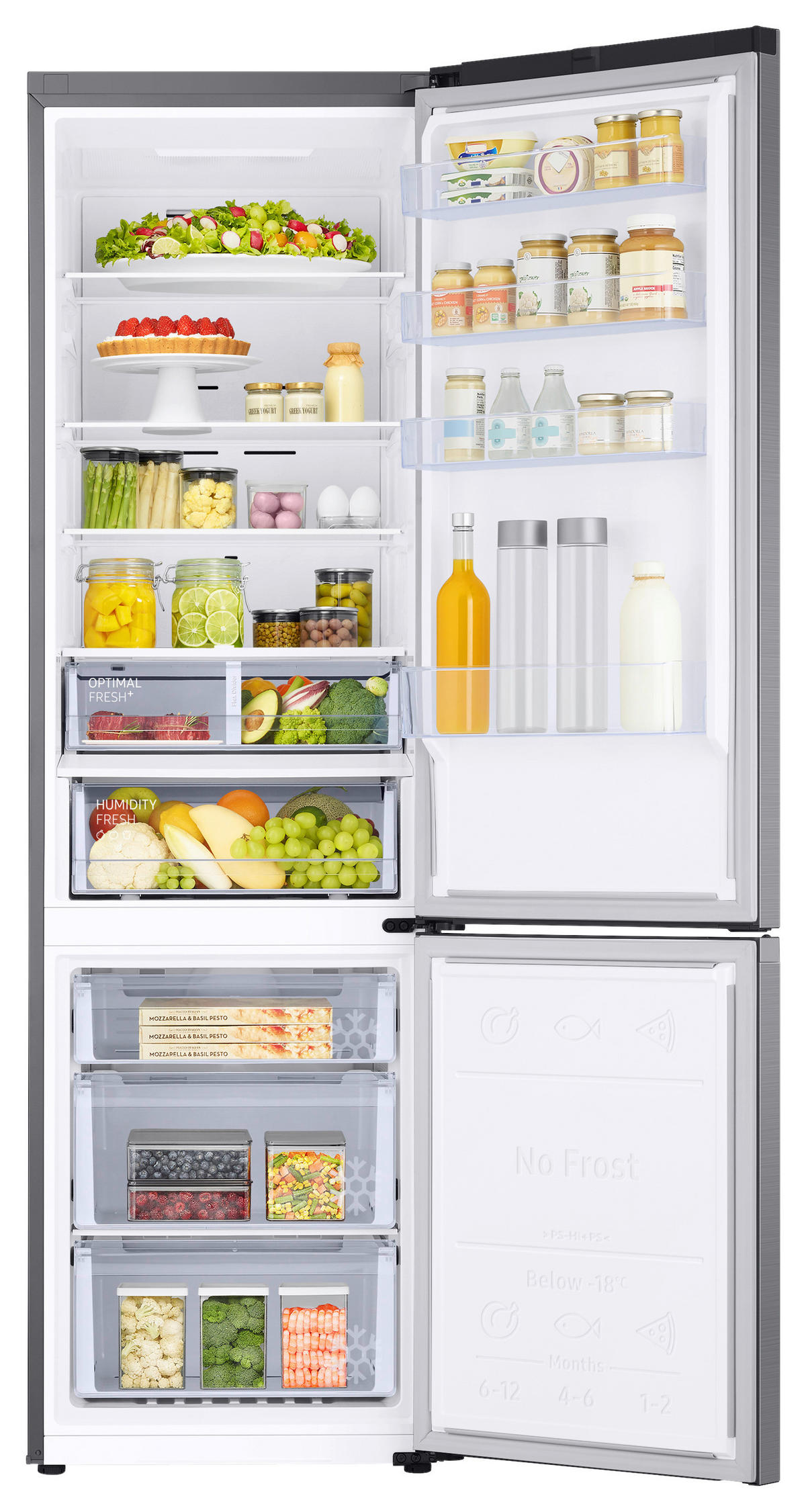 KÜHL-GEFRIER-KOMBINATION RB38T607BS9/EF  - Edelstahlfarben, Basics, Glas/Kunststoff (59,5/203/65,8cm) - Samsung