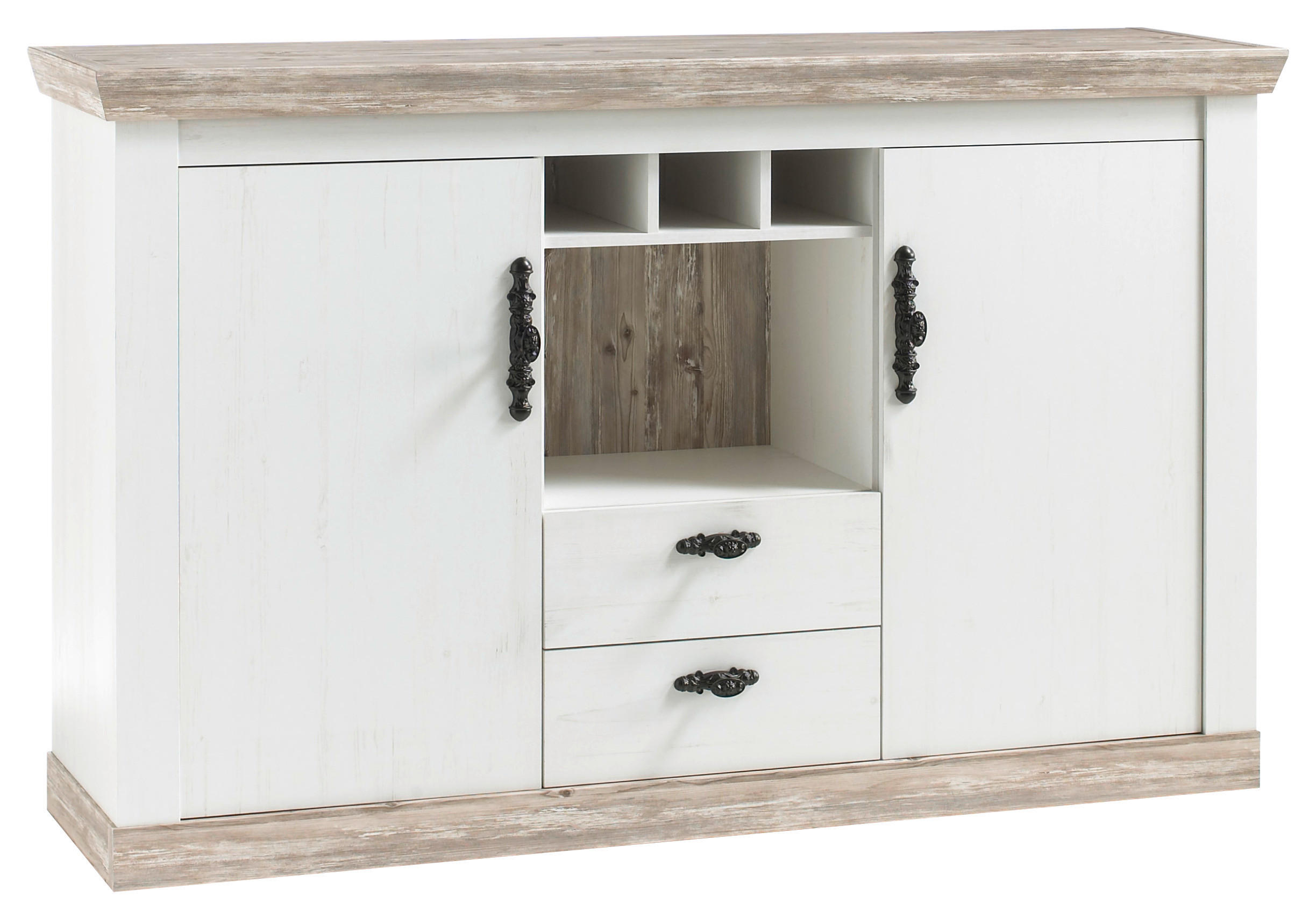 SIDEBOARD  in 167/104/44 cm  - Hellbraun/Schwarz, Design, Holzwerkstoff/Metall (167/104/44cm) - MID.YOU