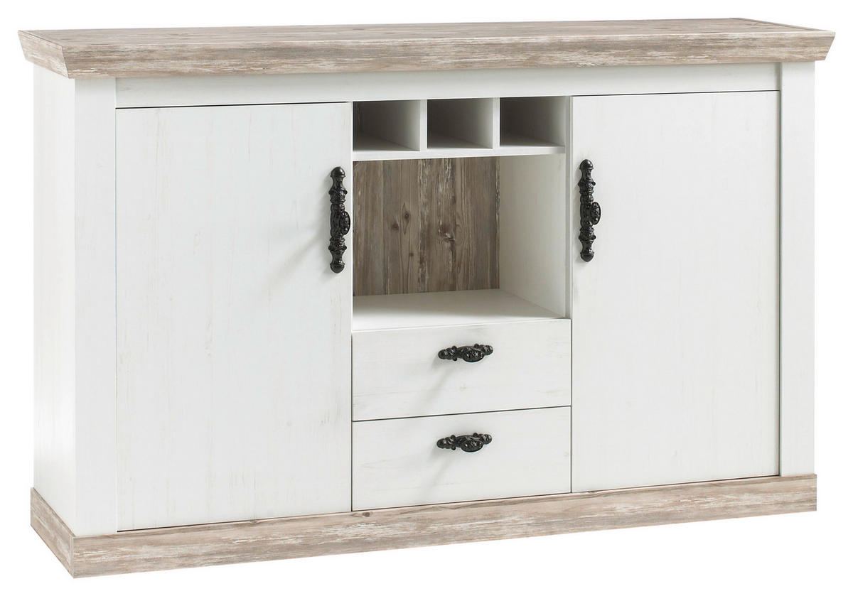 SIDEBOARD  in 167/104/44 cm  - Hellbraun/Schwarz, Design, Holzwerkstoff/Metall (167/104/44cm) - MID.YOU