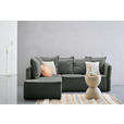 ECKSOFA  in Chenille Grau  - Schwarz/Grau, KONVENTIONELL, Kunststoff/Textil (193/233cm) - Carryhome