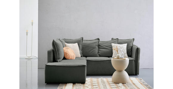 ECKSOFA  in Chenille Grau  - Schwarz/Grau, KONVENTIONELL, Kunststoff/Textil (193/233cm) - Carryhome