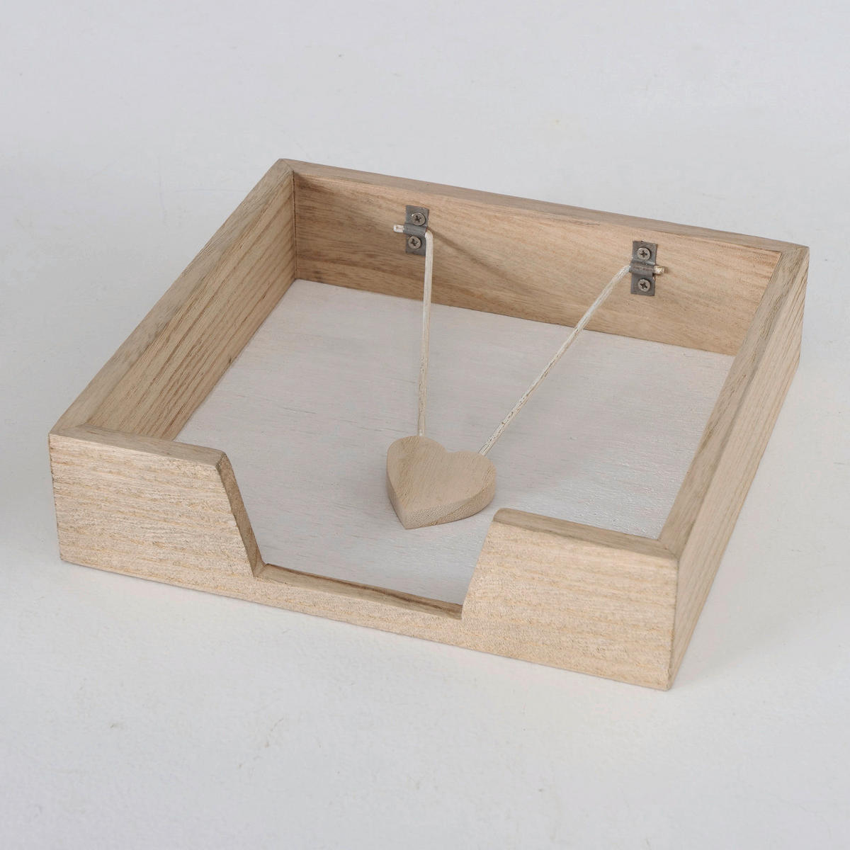 SERVIETTENHALTER    - Naturfarben/Weiß, Basics, Holz/Metall (20/20/5cm)