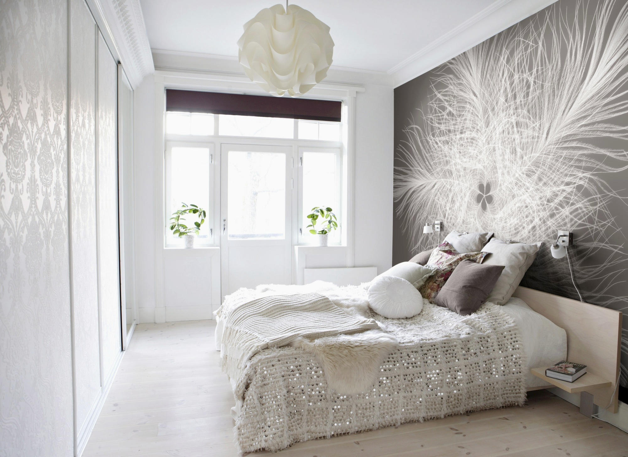 VLIESTAPETE Federstern  - Taupe/Weiß, Natur, Papier (368/248cm) - Komar