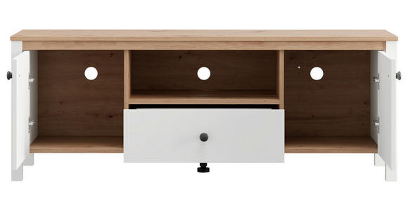 LOWBOARD  143/53.5/40 cm 1 Schublade(n) stehend  - Schwarz/Weiß, Basics, Holzwerkstoff/Kunststoff (143/53.5/40cm) - Carryhome