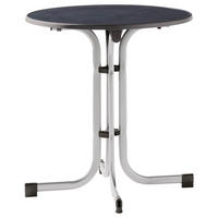 GARTENTISCH 70/70/72 cm Holzwerkstoff rund  - Anthrazit/Silberfarben, MODERN, Holzwerkstoff/Metall (70/70/72cm) - Sieger