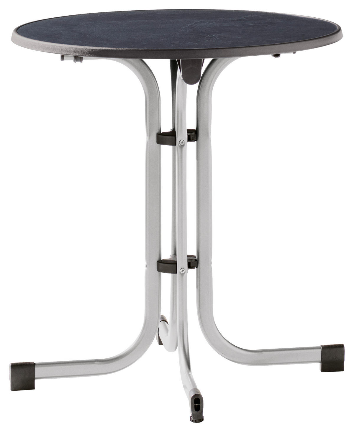 GARTENTISCH 70/70/72 cm Holzwerkstoff rund  - Anthrazit/Silberfarben, MODERN, Holzwerkstoff/Metall (70/70/72cm) - Sieger