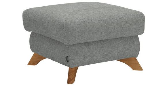 HOCKER Flachgewebe Hellgrau - Eichefarben/Hellgrau, MODERN, Holz/Textil (65/47/65cm) - Valnatura