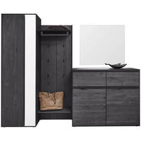 GARDEROBE 4-teilig  in 235/196/39 cm  - Anthrazit, Design, Glas/Holz (235/196/39cm) - Johann Jakob