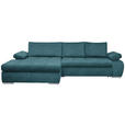 ECKSOFA in Flachgewebe Petrol  173/294 cm  - Chromfarben/Petrol, Design, Kunststoff/Textil (173/294cm) - Carryhome
