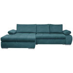 ECKSOFA in Flachgewebe Petrol  173/294 cm  - Chromfarben/Petrol, Design, Kunststoff/Textil (173/294cm) - Carryhome