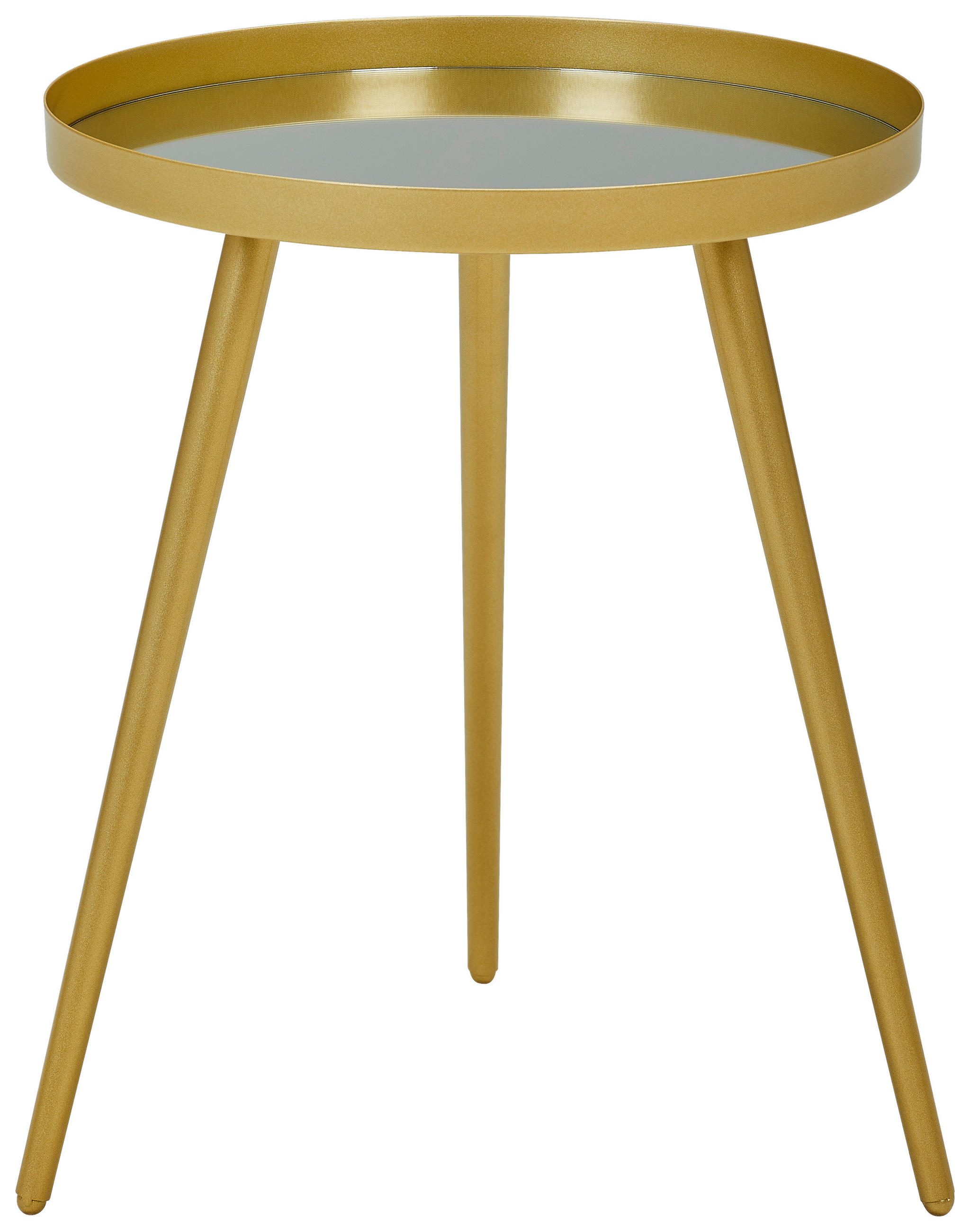 KISASZTAL fém, Üveg 40/40/50,5 cm  - fekete/arany, Trend, Üveg/fém (40/40/50,5cm) - Carryhome