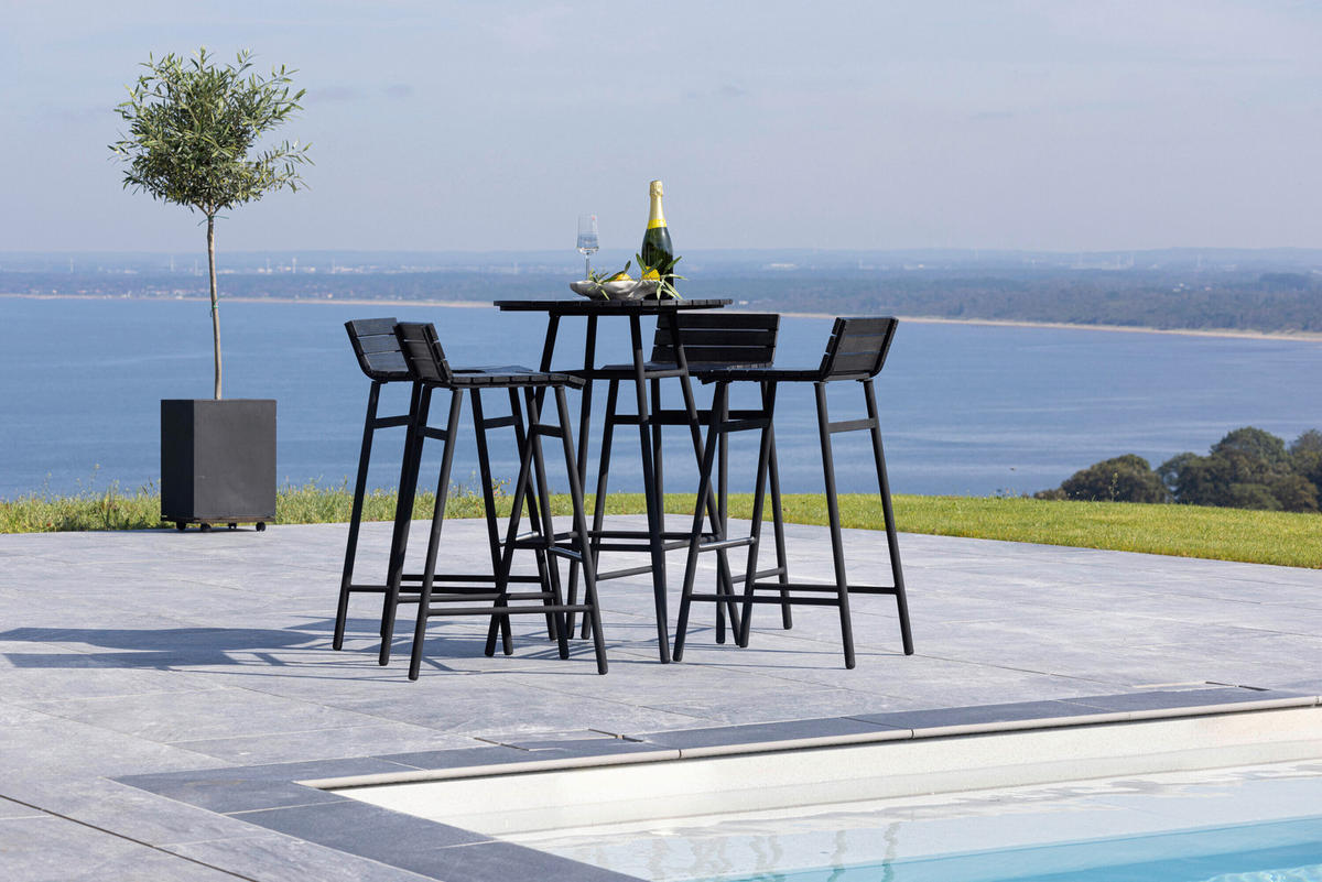 TRÄDGÅRDSBAR SET 5 delar    - svart, Modern, metall/trä (65/95cm) - Gardenson