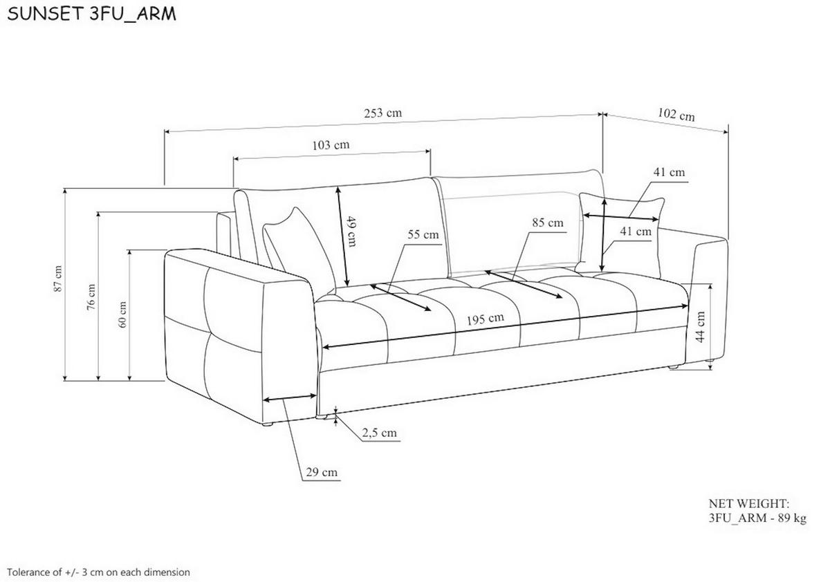 SCHLAFSOFA Struktur Creme  inkl. Zierkissen, Rückenkissen, Bettkasten, Schlaffunktion, Rücken echt  - Creme/Schwarz, KONVENTIONELL, Kunststoff/Textil (253/87/102cm) - Xora