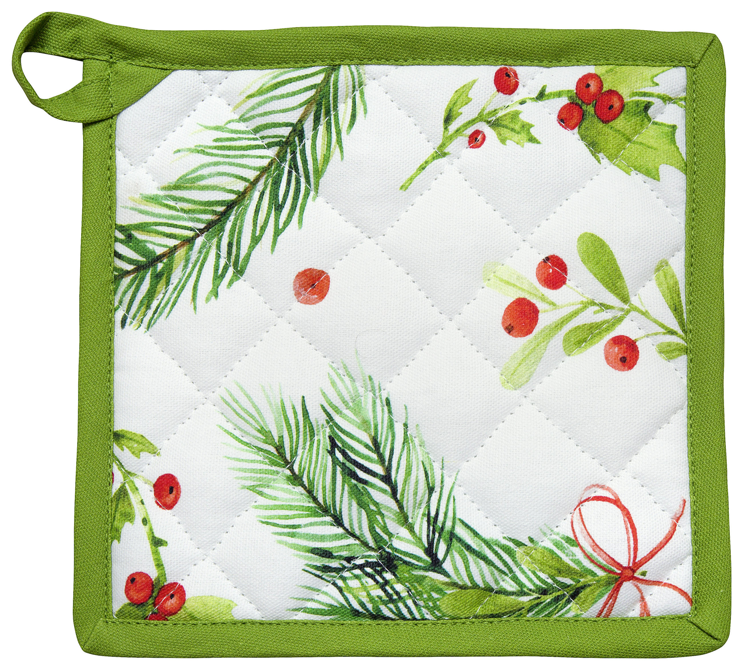 DRŽAČ ZA LONAC zelena, višebojna, crvena  - zelena/višebojna, Osnovno, tekstil (20/20cm) - X-Mas