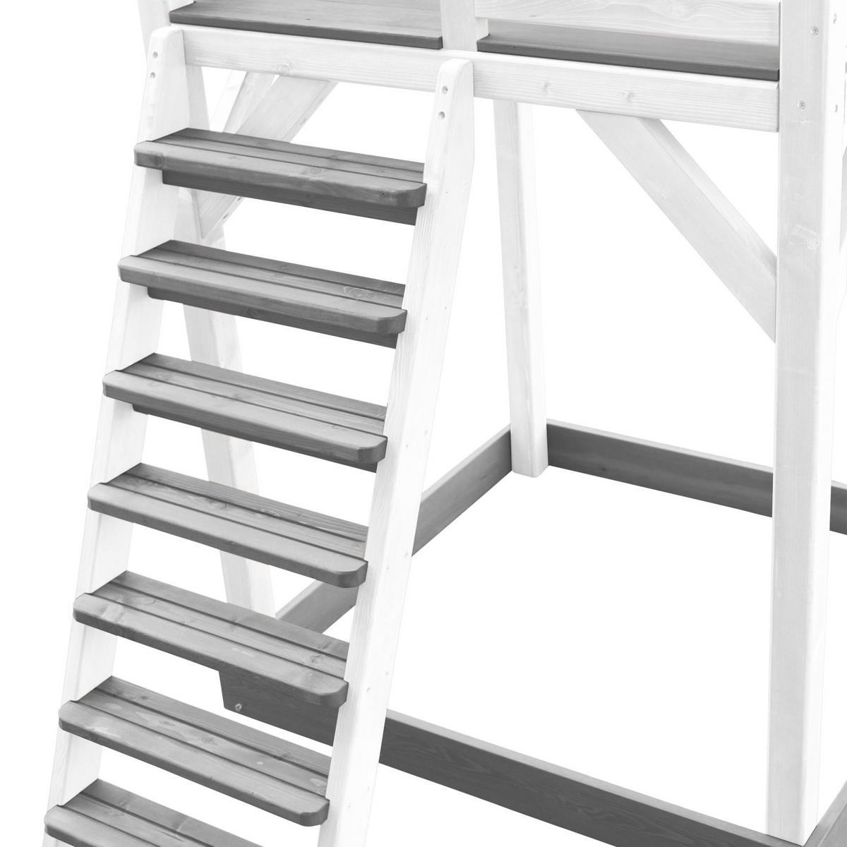 SPIELTURM 356,60/241.9/349 cm Beach Tower Climbeing & Nest Swing  - Blau/Weiß, Basics, Holz (356,60/241.9/349cm) - Ambia Garden