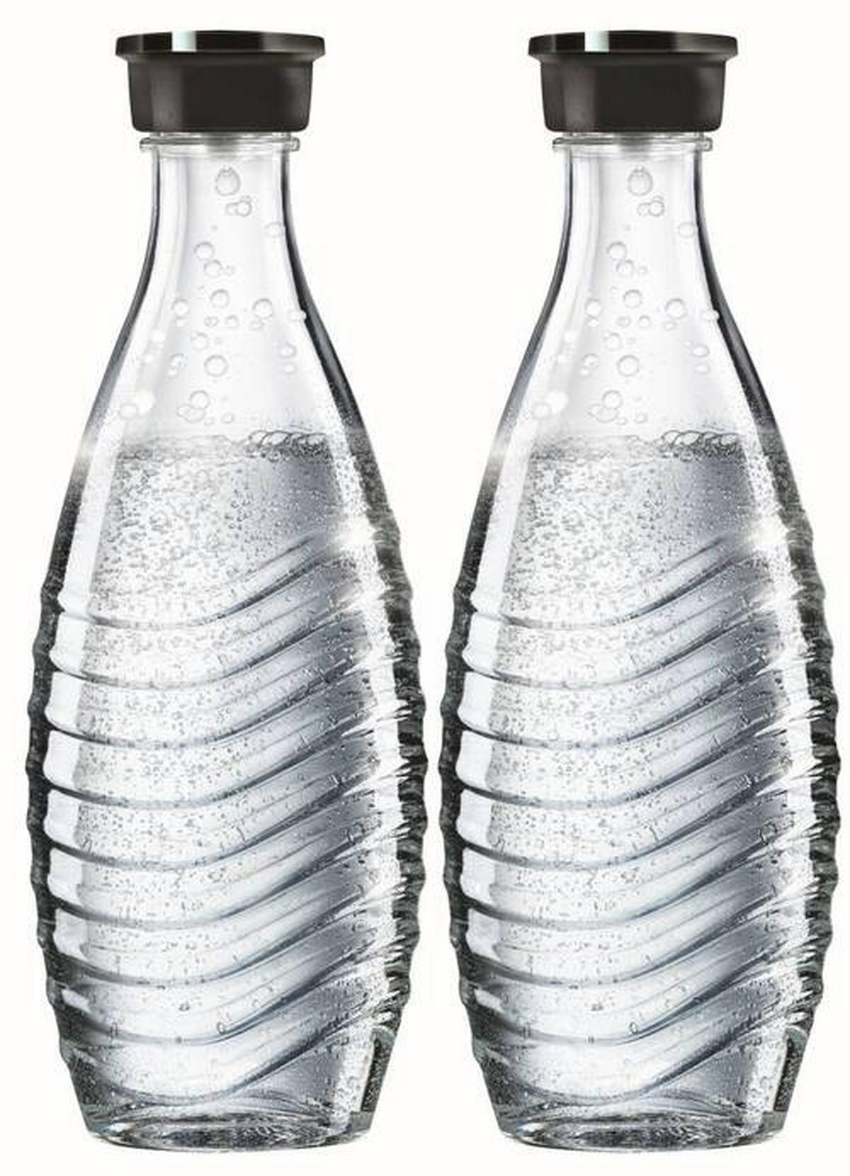 TWINPACK DER GLASKARAFFE  - Schwarz, Basics, Glas (20,5/10,50/27cm) - SodaStream
