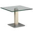 BEISTELLTISCH in Metall, Glas 60/60/46-65 cm - Edelstahlfarben/Creme, Design, Glas/Kunststoff (60/60/46-65cm) BEISTELLTISCH in Metall, Glas 60/60/46-65 cm - Edelstahlfarben/Creme, Design, Glas/Kunststoff (60/60/46-65cm)