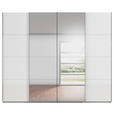 SCHWEBETÜRENSCHRANK 271/235/68 cm 4-türig Grau, Weiß  - Chromfarben/Weiß, Design, Glas/Holzwerkstoff (271/235/68cm) - Novel