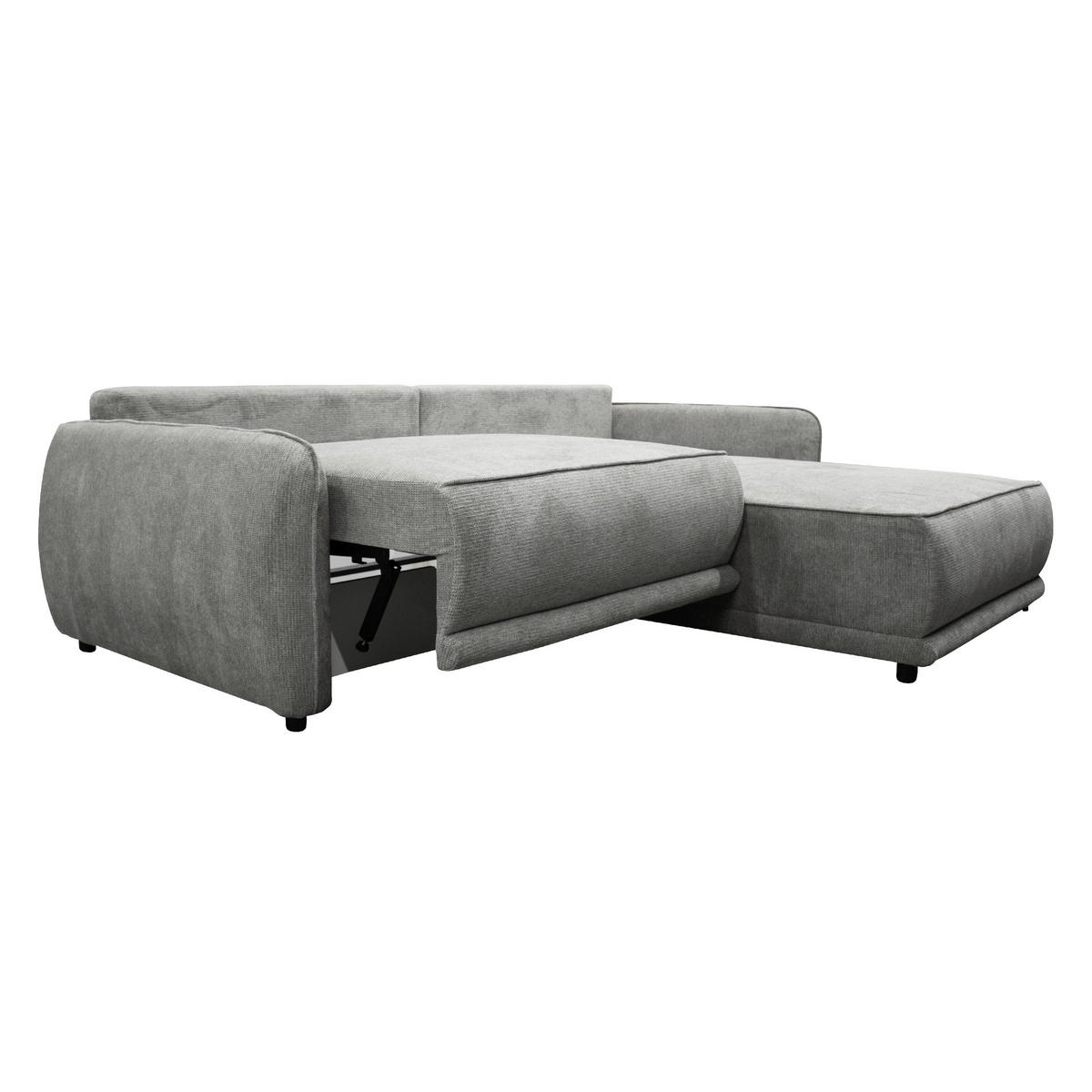 ECKSOFA in Struktur Grau  264/195 cm  - Beige/Schwarz, Design, Kunststoff/Textil (264/195cm) - MID.YOU