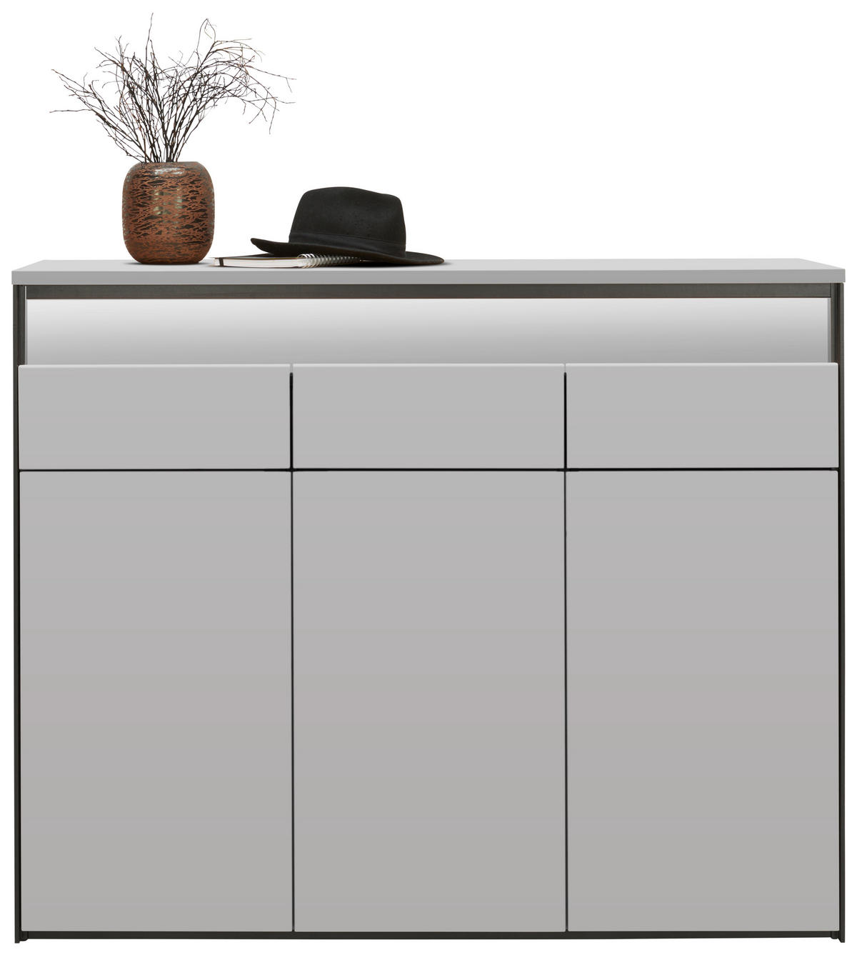 SCHUHSCHRANK Schwarz, Kaschmir  - Kaschmir/Schwarz, KONVENTIONELL, Holzwerkstoff (130/106/38cm) - Voleo