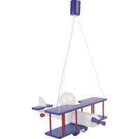 KINDERHÄNGELEUCHTE  42/45/75 cm    - Blau/Rot, KONVENTIONELL, Holz (42/45/75cm)