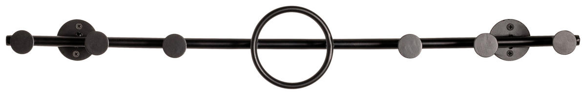 STENSKI OBEŠALNIK - črna, Design, kovina (68/10/8cm)