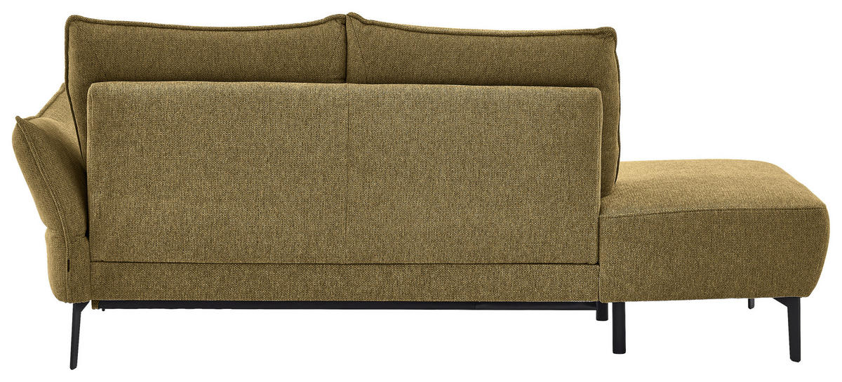 RÉCAMIERE Senfgelb Chenille  - Senfgelb/Schwarz, KONVENTIONELL, Textil/Metall (206/90/92cm) - Elegando