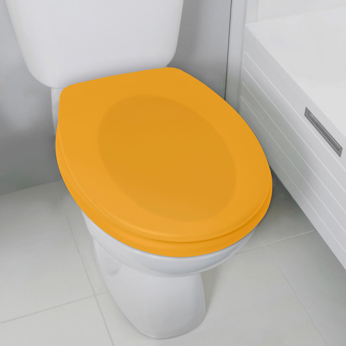 WC-SITZ Dunkelgelb  - Dunkelgelb, Basics, Kunststoff (45.5/37/5.5cm) - Spirella
