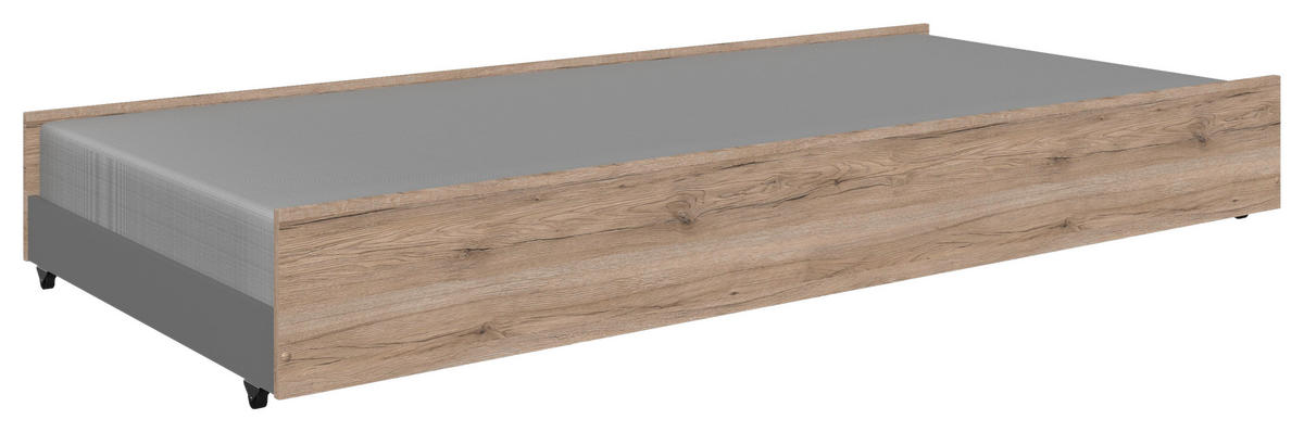 BETTKASTEN Weiß, Eiche San Remo  - Weiß/Eiche San Remo, KONVENTIONELL, Holzwerkstoff (94/27/199cm) - Boxxx