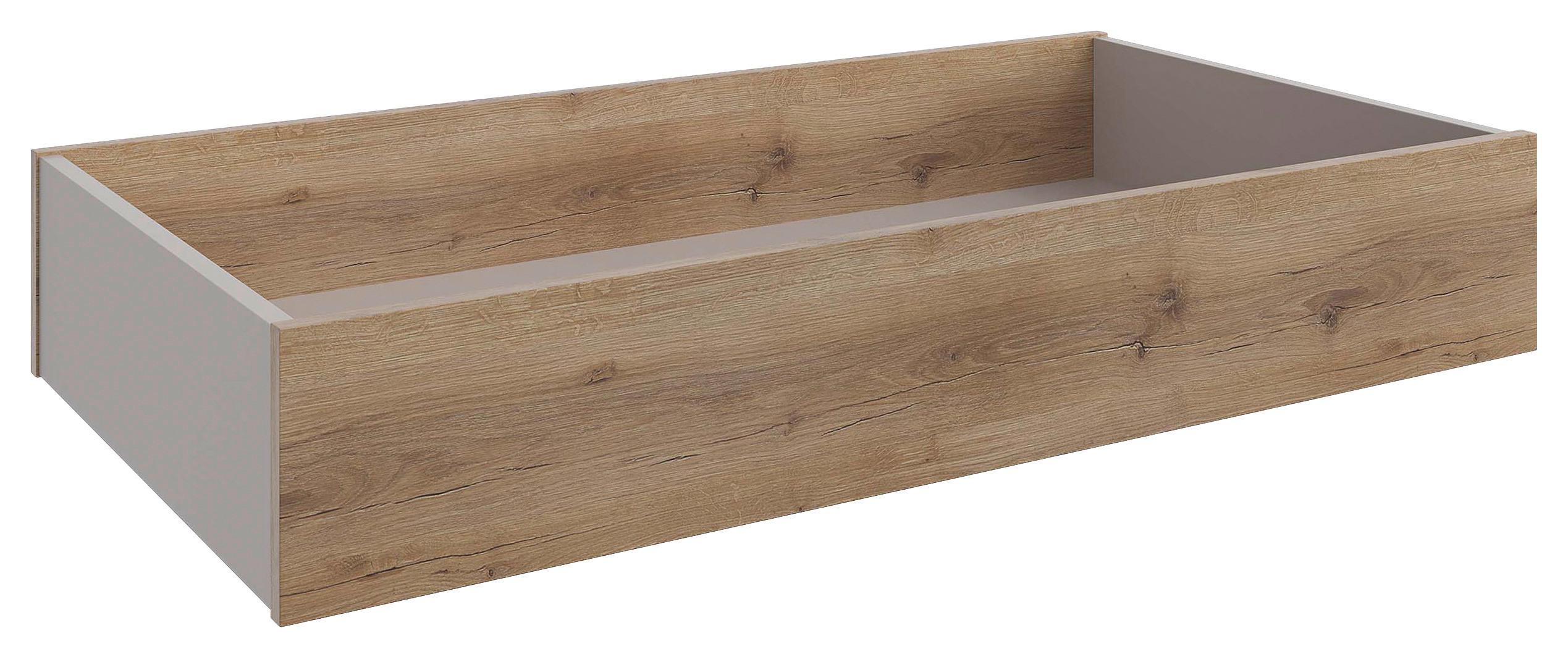 BETTKASTEN Eichefarben, Sandfarben  - Sandfarben/Eichefarben, Holzwerkstoff/Kunststoff (99/17/53cm) - Hom`in