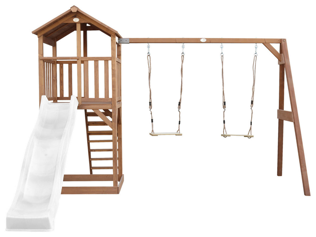SPIELTURM 356,6/241,9/349 cm  - Weiss/Braun, Konventionell, Holz/Kunststoff (356,6/241,9/349cm)