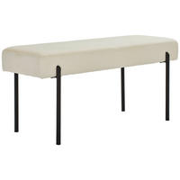 TABURETOVÁ LAVICE, 100/45/35 cm - bílá/černá, Moderní, kov/textil (100/45/35cm) - PBJ
