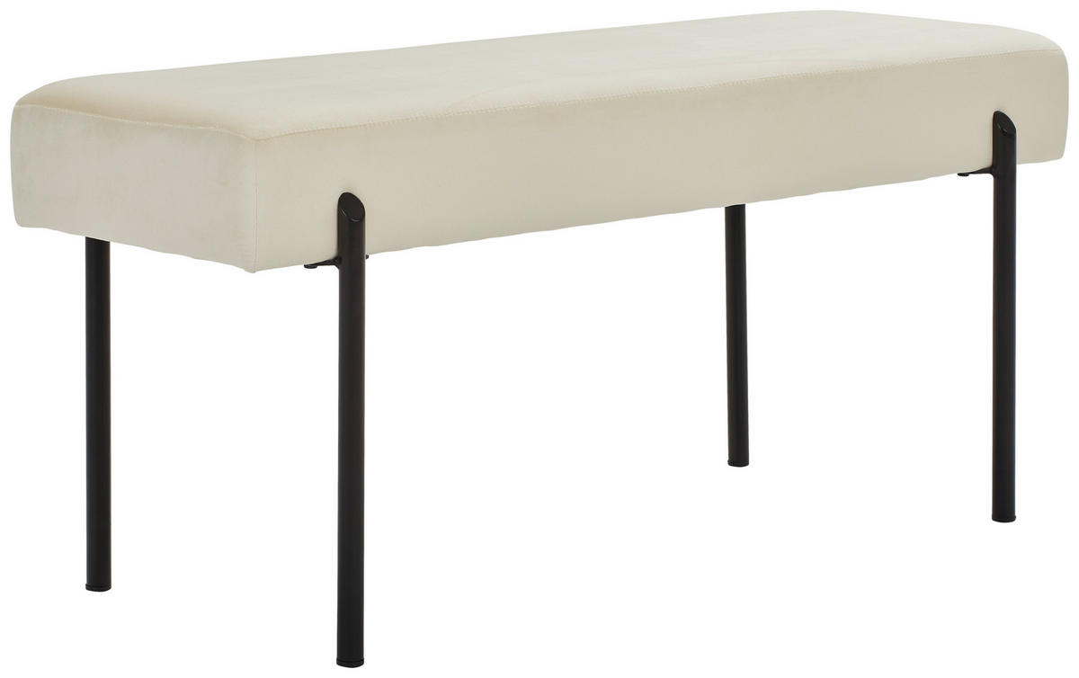 TABURETOVÁ LAVICE, 100/45/35 cm - bílá/černá, Moderní, kov/textil (100/45/35cm) - PBJ