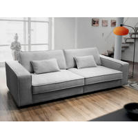 POHOVKA BIG SOFA, plast, textil, kompozitní dřevo, šedá - šedá/černá, Konvenční, kompozitní dřevo/textil (273/74/110cm) - Livetastic