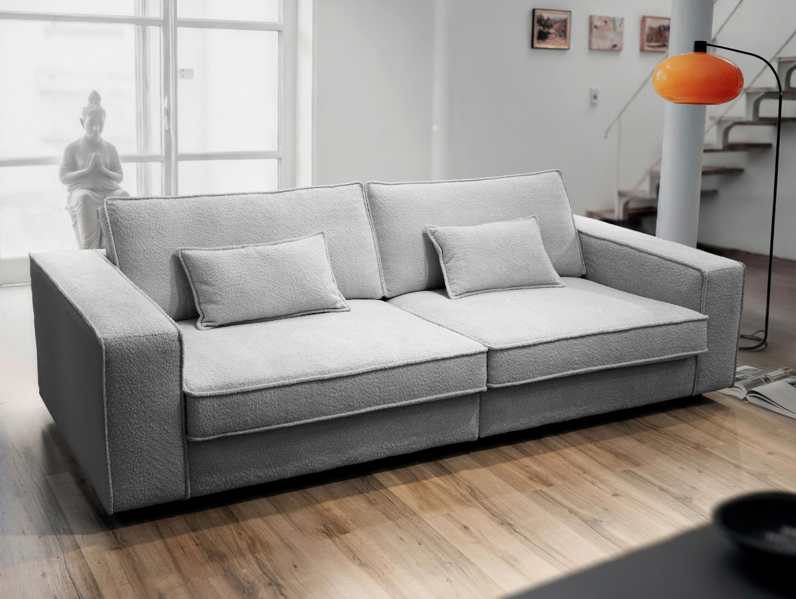 MID.YOU POHOVKA BIG SOFA, plast, textil, kompozitní dřevo, šedá